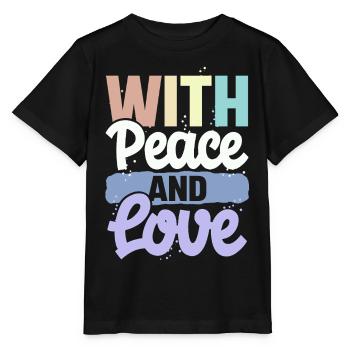 With Peace And Love - Stanley/Stella Kinder T-Shirt MINI CREATOR  - Schwarz - Vorne - Mikhail (115cm)