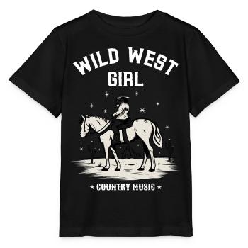 WILD WEST GIRL COUNTRY MUSIK - Stanley/Stella Kinder T-Shirt MINI CREATOR  - Schwarz - Vorne - Mikhail (115cm)