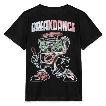 Breakdance Boombox Pastel Lineart streetart - T-shirt bio MINI CREATOR Stanley/Stella Enfant - noir - Devant - Mikhail (115cm)