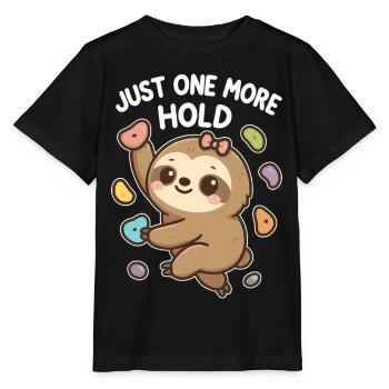 Bouldering Kawaii Sloth – Just One More Hold - Stanley/Stella MINI CREATOR Kids’ T-Shirt - black - Front - Mikhail (115cm)