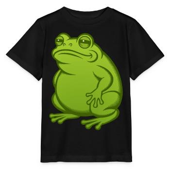 Dicker fetter Frosch - Dicke fette Kröte - Stanley/Stella Kinder T-Shirt MINI CREATOR  - Schwarz - Vorne - Mikhail (115cm)