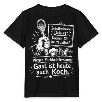 Fachkräftemangel, Gast Ist Heute Koch - Stanley/Stella Kinder T-Shirt MINI CREATOR  - Schwarz - Vorne - Mikhail (115cm)