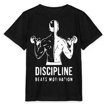 Discipline Beats Motivation - Stanley/Stella Kinder T-Shirt MINI CREATOR  - Schwarz - Vorne - Mikhail (115cm)