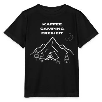 Chemise de la liberté du camping Coffee - T-shirt bio MINI CREATOR Stanley/Stella Enfant - noir - Devant - Mikhail (115cm)