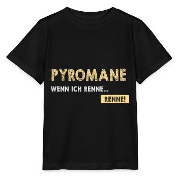 Pyromane Wenn Ich Renne Renne! Pyrotechniker - Stanley/Stella Kinder T-Shirt MINI CREATOR  - Schwarz - Vorne - Mikhail (115cm)