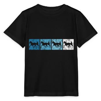 Trotteur trotter dans un style rétro ou vintage - T-shirt bio MINI CREATOR Stanley/Stella Enfant - noir - Devant - Mikhail (115cm)