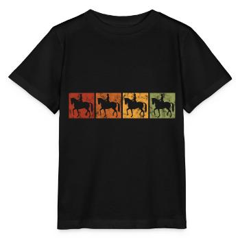 Dressage Cavalier de dressage Cheval d’équitation - T-shirt bio MINI CREATOR Stanley/Stella Enfant - noir - Devant - Mikhail (115cm)