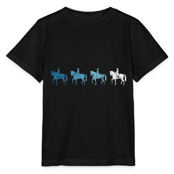 Dressage Cavalier de dressage Cheval d’équitation - T-shirt bio MINI CREATOR Stanley/Stella Enfant - noir - Devant - Mikhail (115cm)