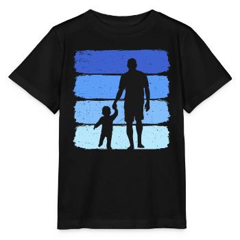 Father with son retro dad and son - Stanley/Stella MINI CREATOR Kids’ T-Shirt - black - Front - Mikhail (115cm)
