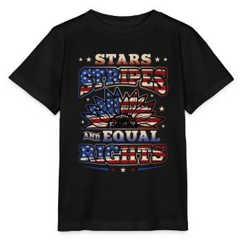 Stars Stripes et égalité - T-shirt bio MINI CREATOR Stanley/Stella Enfant - noir - Devant - Mikhail (115cm)