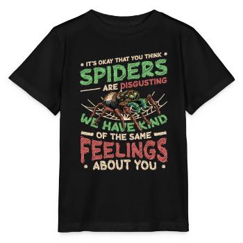 Les araignées ne sont pas dégoûtantes - Spider Lover - T-shirt bio MINI CREATOR Stanley/Stella Enfant - noir - Devant - Mikhail (115cm)