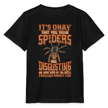 Les araignées ne sont pas dégoûtantes - Spider Lover - T-shirt bio MINI CREATOR Stanley/Stella Enfant - noir - Devant - Mikhail (115cm)