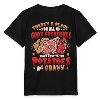Fleischesser Grillen Fleischliebhaber - Stanley/Stella Kinder T-Shirt MINI CREATOR  - Schwarz - Vorne - Mikhail (115cm)