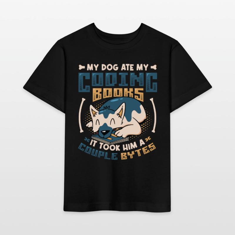 Dog Bytes Code Programmation de blagues informatiques T-shirt bio MINI CREATOR Stanley/Stella Enfant