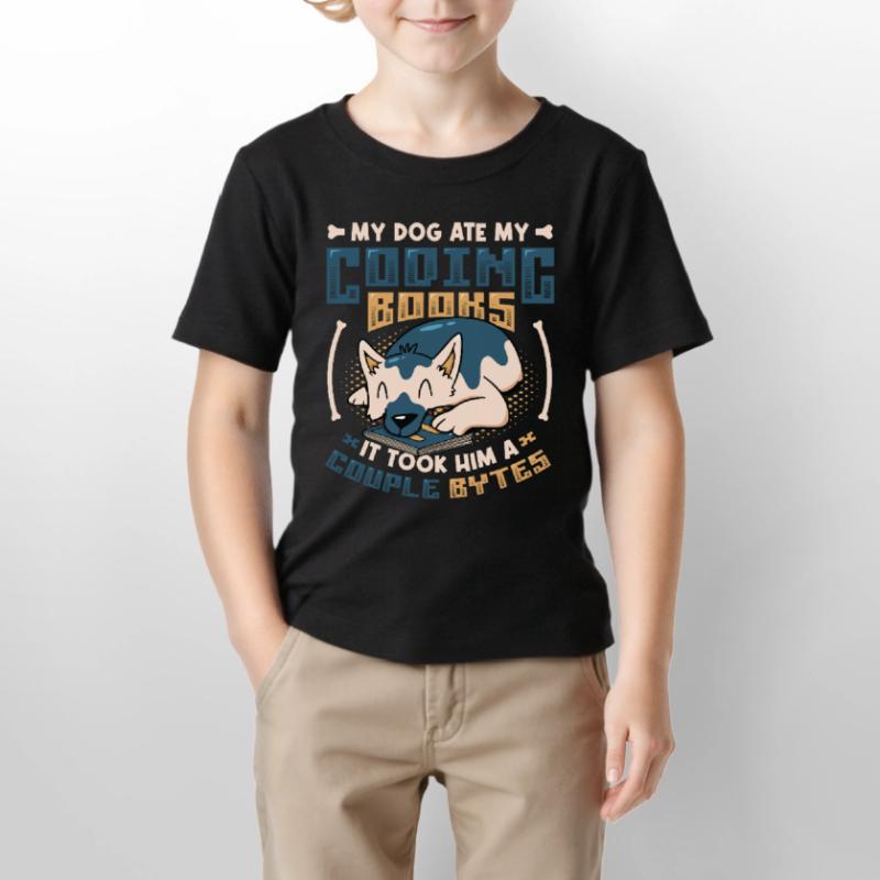 Dog Bytes Code Computer Joke Programming Stanley/Stella MINI CREATOR Kids’ T-Shirt