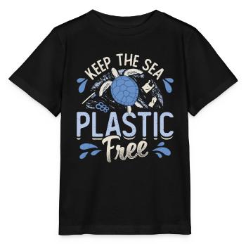Haltet Das Meer Plastikfrei Rettet Den Ozean - Stanley/Stella Kinder T-Shirt MINI CREATOR  - Schwarz - Vorne - Mikhail (115cm)