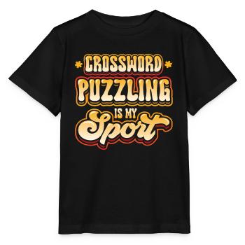 Les mots croisés sont mon sport - T-shirt bio MINI CREATOR Stanley/Stella Enfant - noir - Devant - Mikhail (115cm)