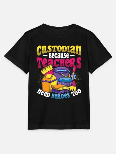 Hausmeister Weil Auch Lehrer Helden Brauchen - Stanley/Stella Kinder T-Shirt MINI CREATOR - Schwarz
