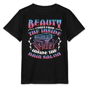 La beauté vient de l’intérieur du salon de coiffure - T-shirt bio MINI CREATOR Stanley/Stella Enfant - noir - Devant - Mikhail (115cm)