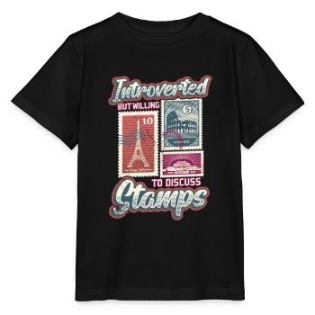 Introverted, but ready to receive stamps - Stanley/Stella MINI CREATOR Kids’ T-Shirt - black - Front - Mikhail (115cm)
