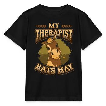 Mein Therapeut Isst Heu Pferdeliebhaber - Stanley/Stella Kinder T-Shirt MINI CREATOR  - Schwarz - Vorne - Mikhail (115cm)