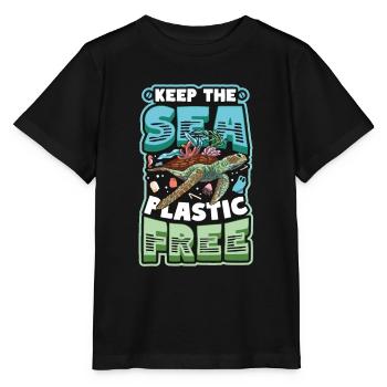 Haltet Das Meer Plastikfrei Rettet Den Ozean - Stanley/Stella Kinder T-Shirt MINI CREATOR  - Schwarz - Vorne - Mikhail (115cm)