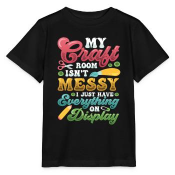 Salle d’artisanat en désordre Tout sur l’écran - T-shirt bio MINI CREATOR Stanley/Stella Enfant - noir - Devant - Mikhail (115cm)