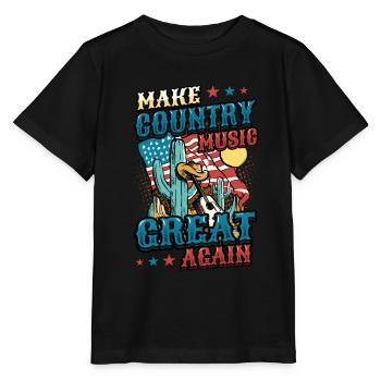 Macht Country-musik Wieder Großartig. - Stanley/Stella Kinder T-Shirt MINI CREATOR  - Schwarz - Vorne - Mikhail (115cm)
