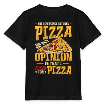 Ich Habe Um Pizza Gebeten. - Stanley/Stella Kinder T-Shirt MINI CREATOR  - Schwarz - Vorne - Mikhail (115cm)