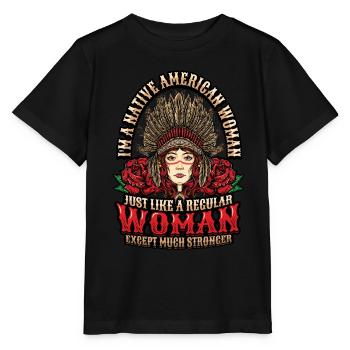 Native American. - Stanley/Stella MINI CREATOR Kids’ T-Shirt - black - Front - Mikhail (115cm)