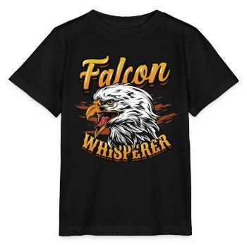 Falcon Whisperer-buzzard. - Stanley/Stella MINI CREATOR Kids’ T-Shirt - black - Front - Mikhail (115cm)