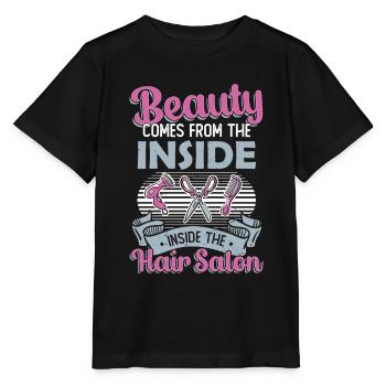 Beauty comes from inside the hair salon - Stanley/Stella MINI CREATOR Kids’ T-Shirt - black - Front - Mikhail (115cm)