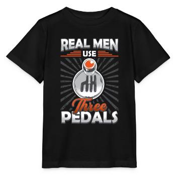 Les vrais hommes utilisent trois pédales, le changement de vitesse automatique. - T-shirt bio MINI CREATOR Stanley/Stella Enfant - noir - Devant - Mikhail (115cm)