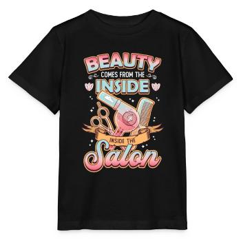 Beauty comes from inside the hair salon - Stanley/Stella MINI CREATOR Kids’ T-Shirt - black - Front - Mikhail (115cm)