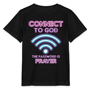 Verbunden Mit Gott, Passwort, Gebet. - Stanley/Stella Kinder T-Shirt MINI CREATOR  - Schwarz - Vorne - Mikhail (115cm)