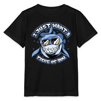 Je veux juste un morceau de toi, requin - T-shirt bio MINI CREATOR Stanley/Stella Enfant - noir - Devant - Mikhail (115cm)