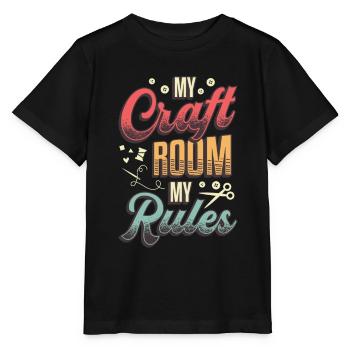 Mein Bastelzimmer Meine Regeln Crafty Mom - Stanley/Stella Kinder T-Shirt MINI CREATOR  - Schwarz - Vorne - Mikhail (115cm)