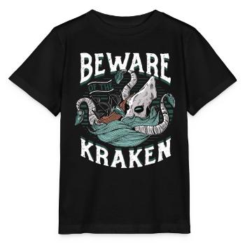 Méfiez-vous du Kraken - T-shirt bio MINI CREATOR Stanley/Stella Enfant - noir - Devant - Mikhail (115cm)