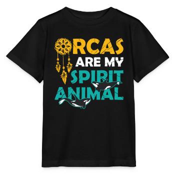 L’orque est mon âme animale, baleine, orque. - T-shirt bio MINI CREATOR Stanley/Stella Enfant - noir - Devant - Mikhail (115cm)