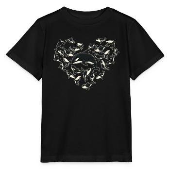 Amoureux des baleines, orque.. - T-shirt bio MINI CREATOR Stanley/Stella Enfant - noir - Devant - Mikhail (115cm)