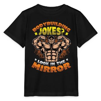 Blagues de musculation Se regarder dans le miroir - T-shirt bio MINI CREATOR Stanley/Stella Enfant - noir - Devant - Mikhail (115cm)