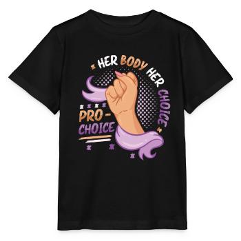Son corps, son choix, Pro Choice, Droit des femmes - T-shirt bio MINI CREATOR Stanley/Stella Enfant - noir - Devant - Mikhail (115cm)