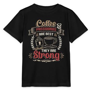 Café, mot de passe - T-shirt bio MINI CREATOR Stanley/Stella Enfant - noir - Devant - Mikhail (115cm)