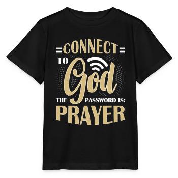 Verbunden Mit Gott, Passwort Gebet - Stanley/Stella Kinder T-Shirt MINI CREATOR  - Schwarz - Vorne - Mikhail (115cm)