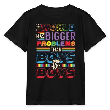 Des problèmes plus importants que les gars qui embrassent des garçons - T-shirt bio MINI CREATOR Stanley/Stella Enfant - noir - Devant - Mikhail (115cm)