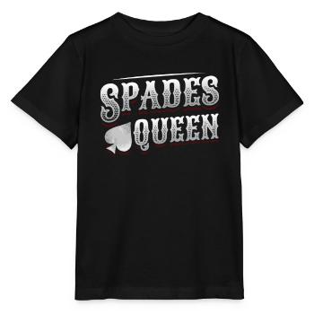 Dame de pique, jeu de cartes de pique - T-shirt bio MINI CREATOR Stanley/Stella Enfant - noir - Devant - Mikhail (115cm)
