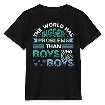 Des problèmes plus importants que les gars qui embrassent des garçons - T-shirt bio MINI CREATOR Stanley/Stella Enfant - noir - Devant - Mikhail (115cm)