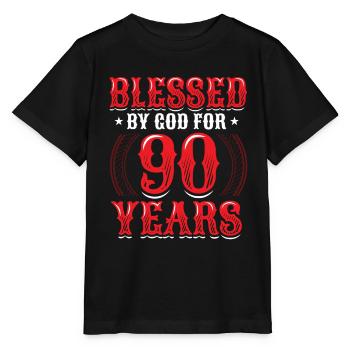 Religious by God for 90 years - Stanley/Stella MINI CREATOR Kids’ T-Shirt - black - Front - Mikhail (115cm)
