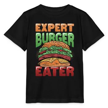 Expert Burger Eater Cheeseburger - Stanley/Stella MINI CREATOR Kids’ T-Shirt - black - Front - Mikhail (115cm)