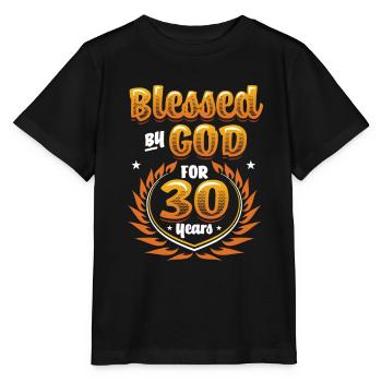Religious by God for 30 years - Stanley/Stella MINI CREATOR Kids’ T-Shirt - black - Front - Mikhail (115cm)